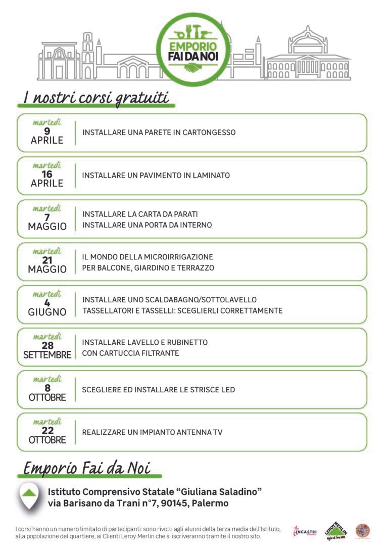 PARTONO I CORSI GRATUITI ALL’EMPORIO FAI DA NOI