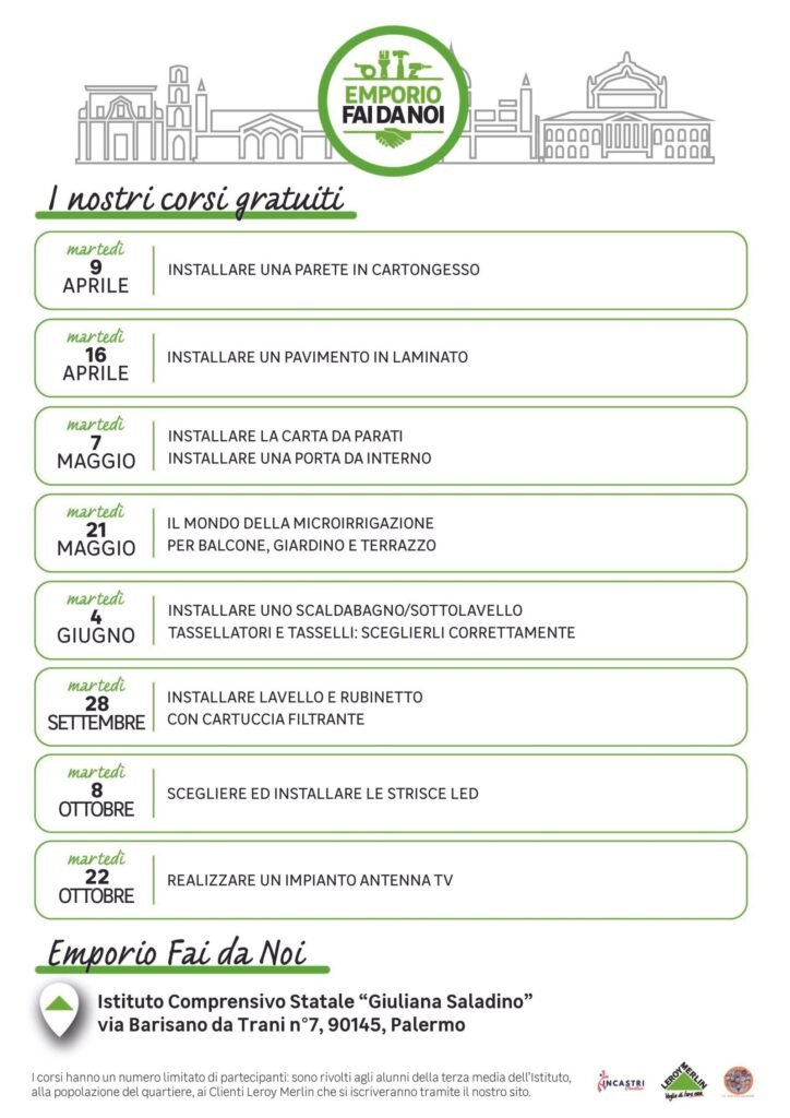 PARTONO I CORSI GRATUITI ALL’EMPORIO FAI DA NOI