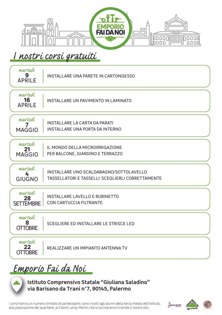 PARTONO I CORSI GRATUITI ALL’EMPORIO FAI DA NOI